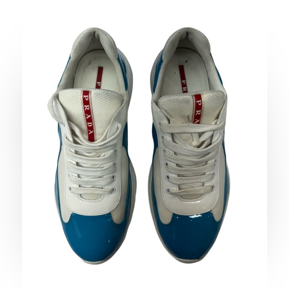 Prada sport patent leather colorblock pattern sneaker size-9US - Picture 2 of 8